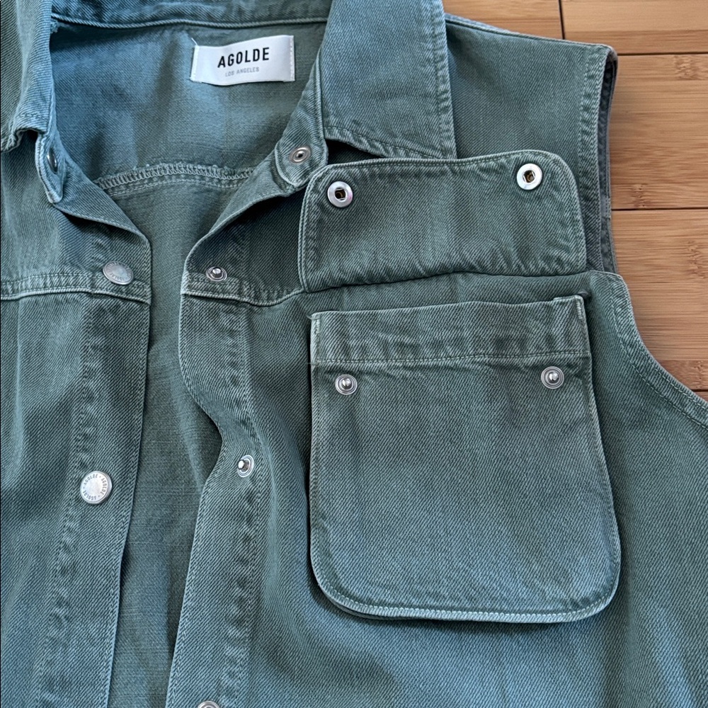 Agolde Green Denim Jacket - Picture 2 of 3